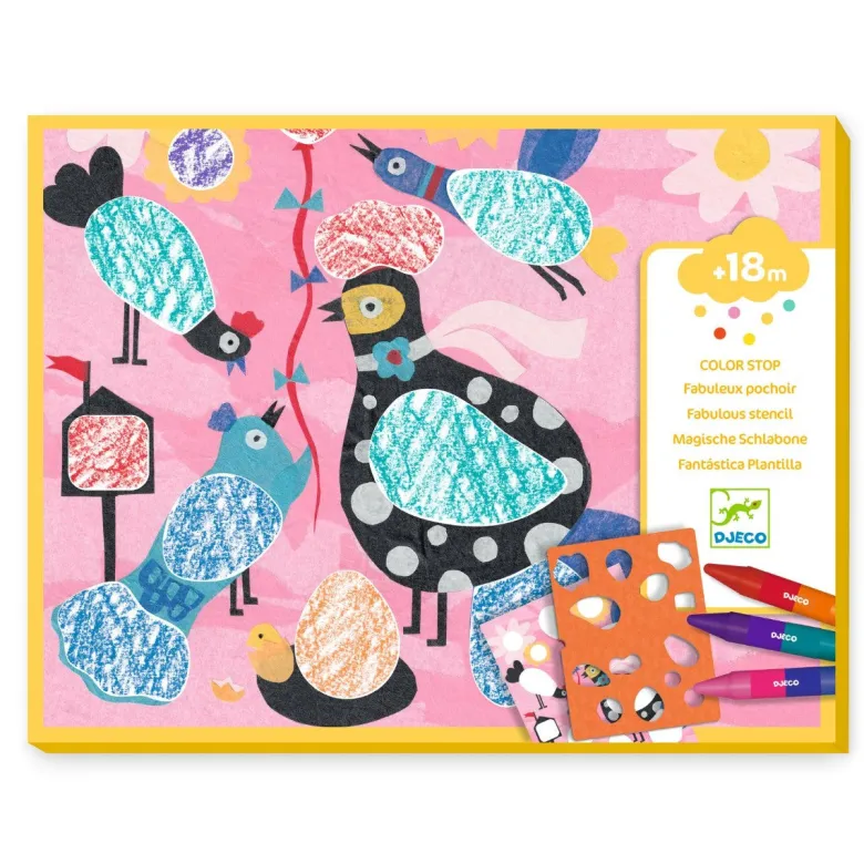 Djeco Coloring Set, Birds & Co.