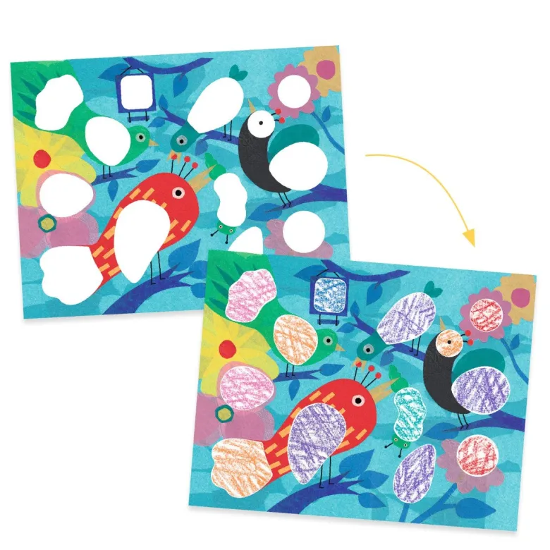 Djeco Coloring Set, Birds & Co.