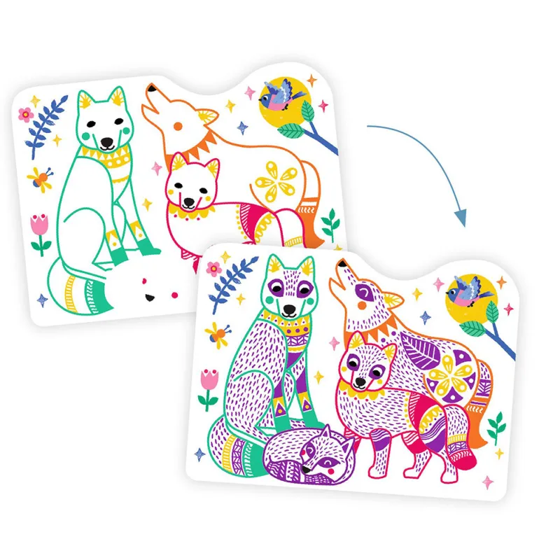 Djeco Coloring Set, Forest Families