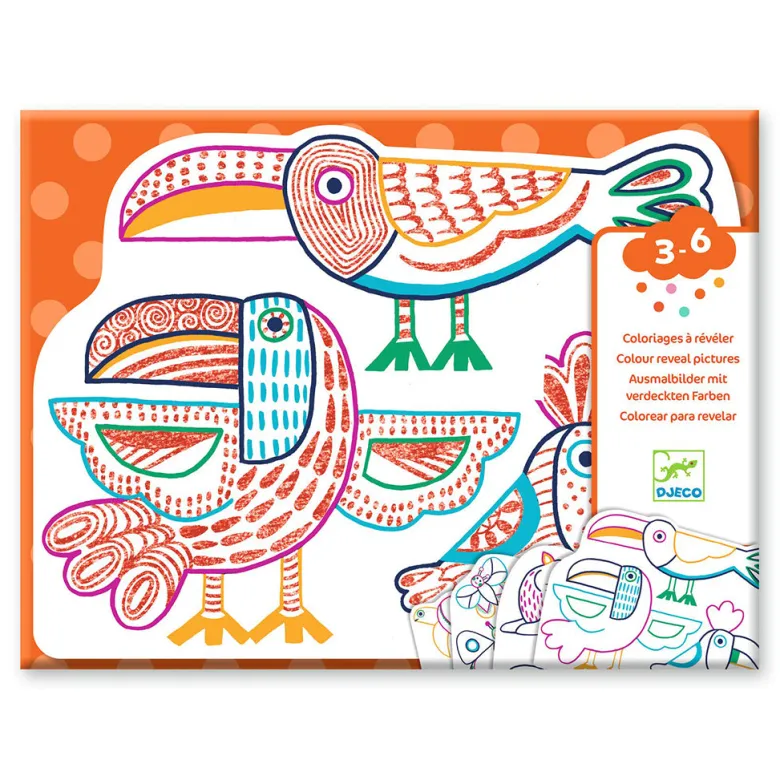 Djeco Coloring Set, Wild Families