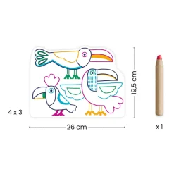 Djeco Coloring Set, Wild Families