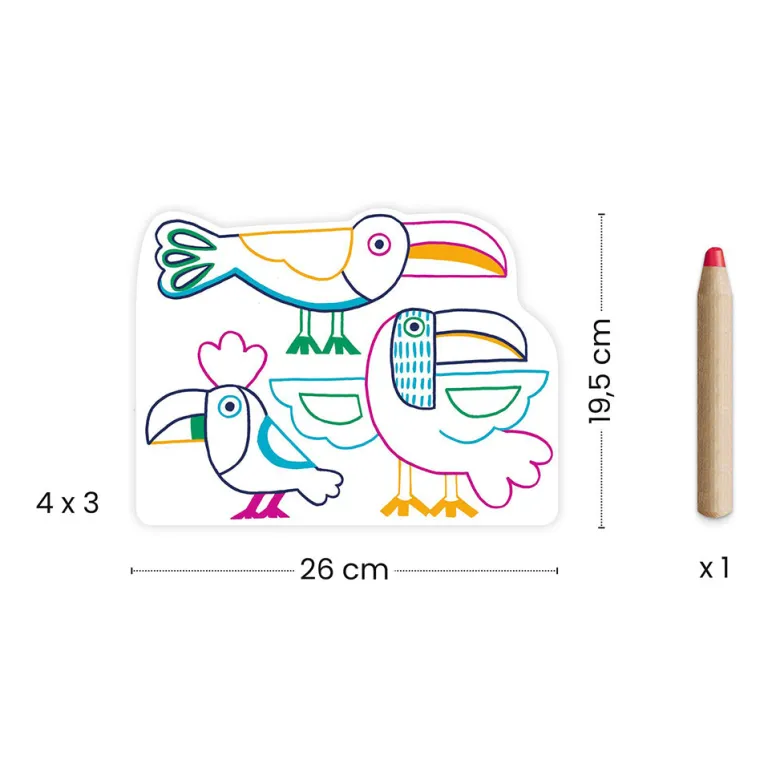 Djeco Coloring Set, Wild Families