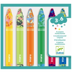 Djeco Crayons, Set of 6 - Multicolor