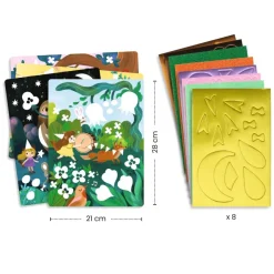 Djeco Creative Collage, Foam Fun - Glitter Parties