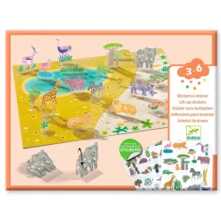 Djeco Creative Stand-Up Stickers, Animals