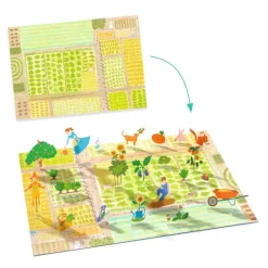 Djeco Creative Stand-Up Stickers, Farmyard