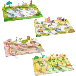 Djeco Creative Stand-Up Stickers, Farmyard