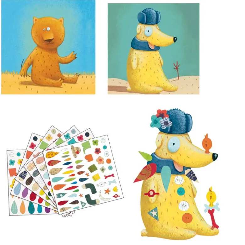 Djeco Creative Sticker Set - Create Animals