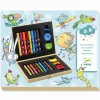 Djeco Creative Suitcase for Young Children, Drawing Set