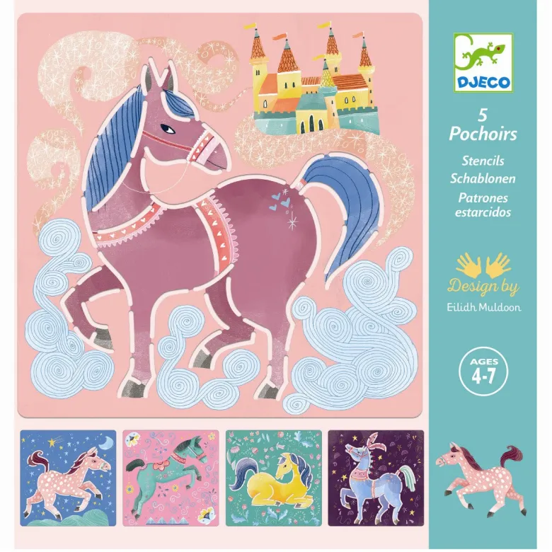 Djeco Drawing Stencils, Horses