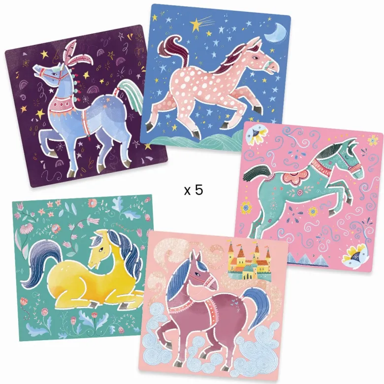 Djeco Drawing Stencils, Horses