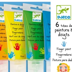 Djeco Finger Paints, 6 Colors in Tubes