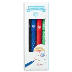 Djeco Lovely Paper, 4 Erasable Ballpoint Pens – Classic