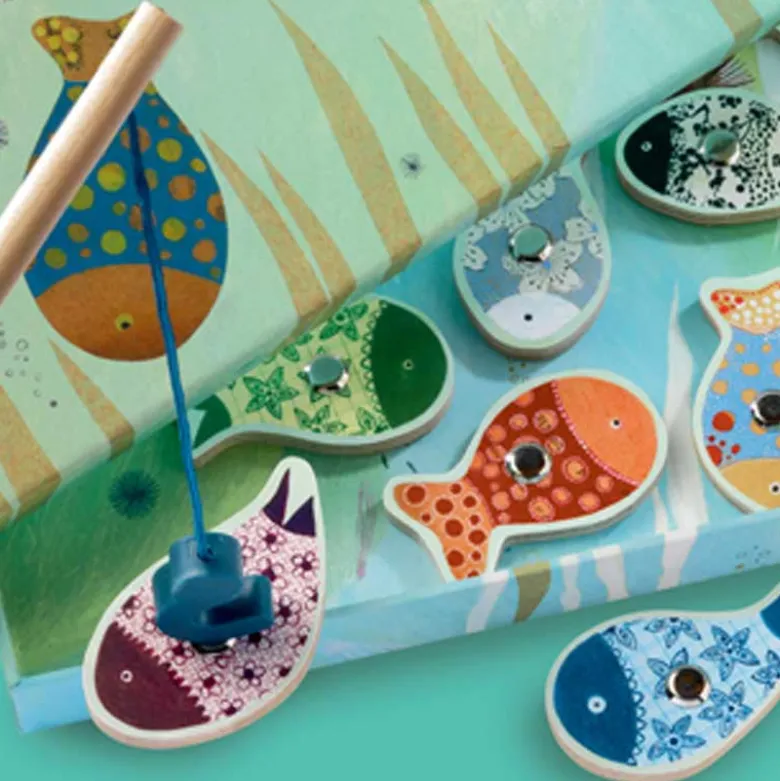 Djeco Magnetic Fishing Game with Colorful Fish