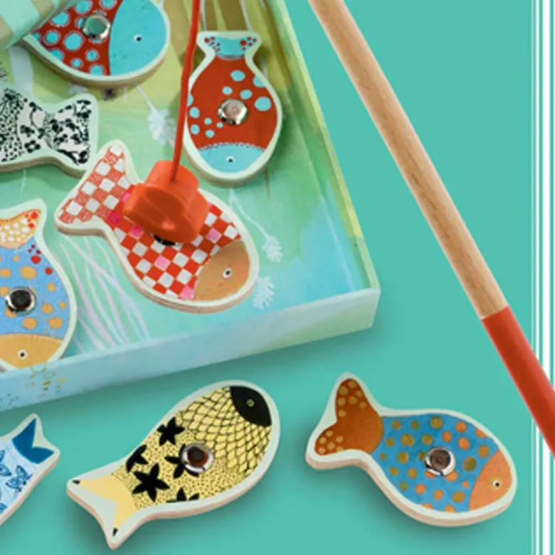 Djeco Magnetic Fishing Game with Colorful Fish