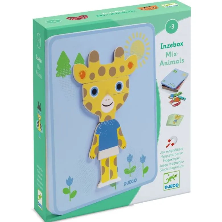Djeco Magnetic Playset, Inzebox - Mix & Match Animals