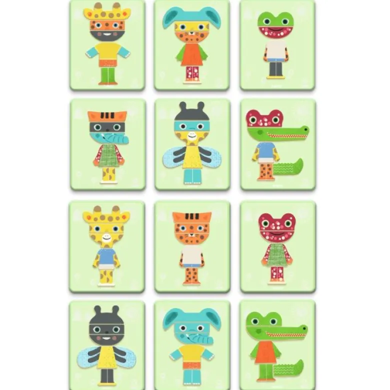 Djeco Magnetic Playset, Inzebox - Mix & Match Animals
