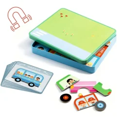 Djeco Magnetic Toy Set, Inzebox – Vehicles