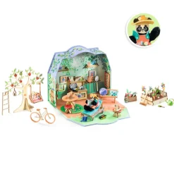 Djeco Mi House, DIY Miniature World in Suitcase - Olive