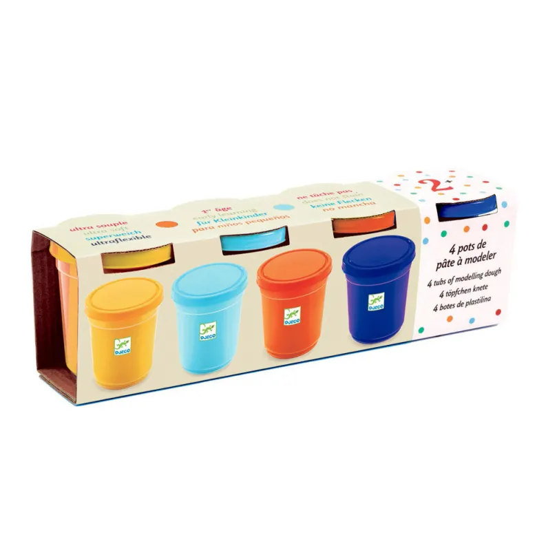 Djeco Modeling Clay, 4 Natural Colors