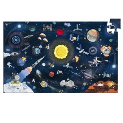 Djeco Observation Puzzle, Space + Fold-Out Poster – 200 Pieces