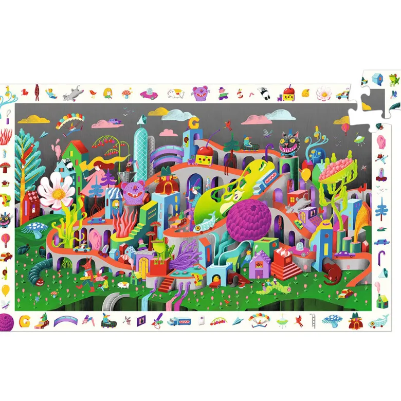 Djeco Observation Puzzle, The Wacky City – 200 Pieces