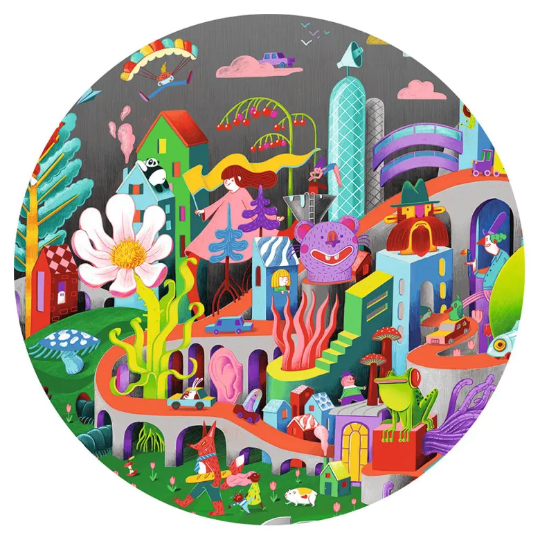 Djeco Observation Puzzle, The Wacky City – 200 Pieces