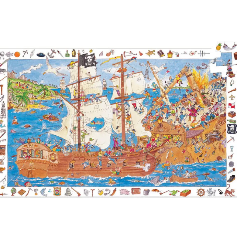 Djeco Observation Puzzle, Pirate - 100 Pieces