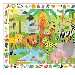 Djeco Observation Puzzle – Jungle Animals, 35 Pieces