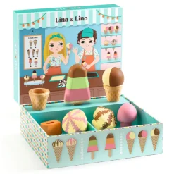 Djeco Play Food Set in Box, Lina & Lino – Ice Cream Shop