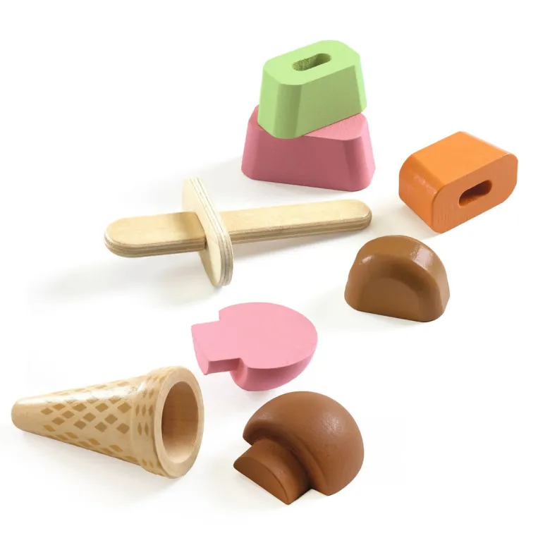 Djeco Play Food Set in Box, Lina & Lino – Ice Cream Shop
