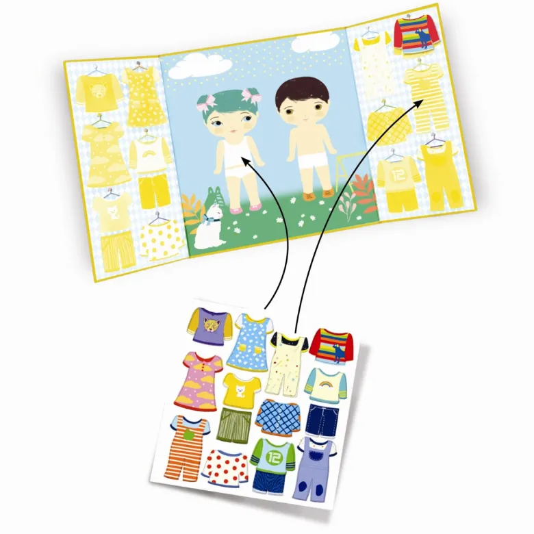 Djeco Reusable Stickers – Clothing Set