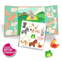 Djeco Reusable Stickers, Farm