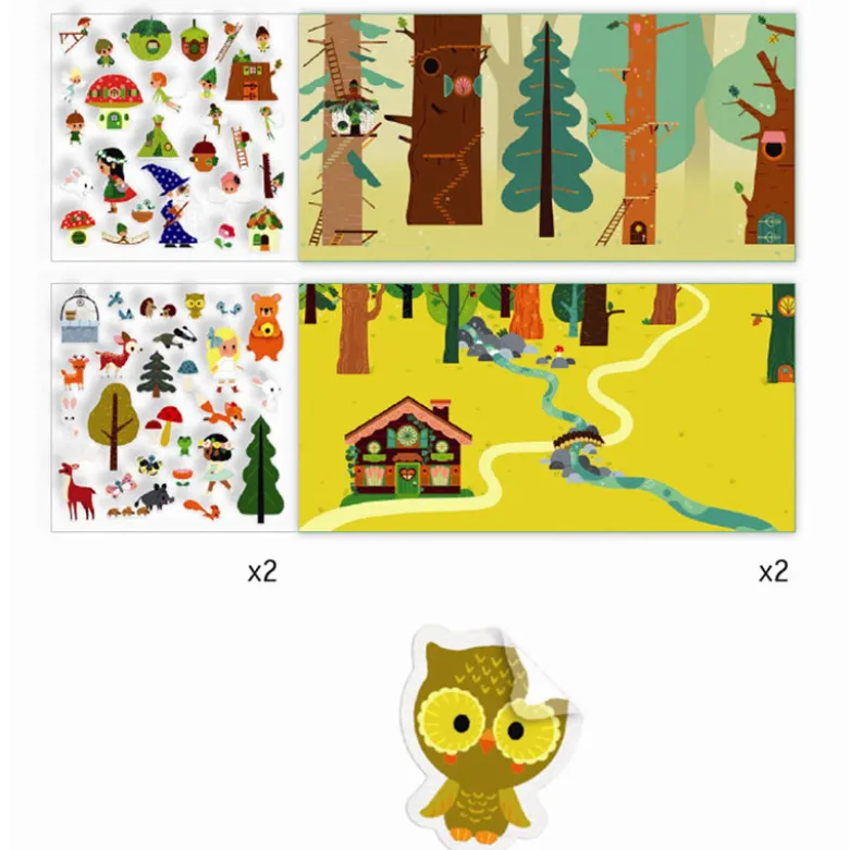 Djeco Reusable Stickers, Magical Forest