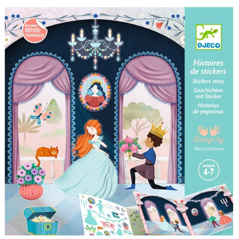 Djeco Reusable Stickers, The Castle