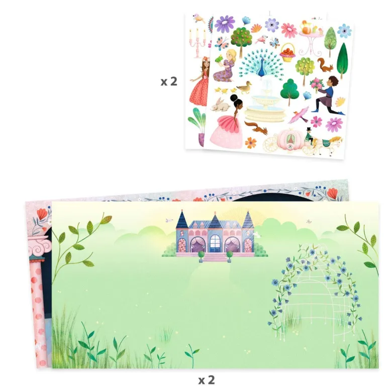 Djeco Reusable Stickers, The Castle