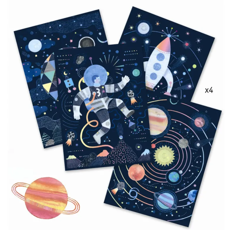 Djeco Scratch Cards – Space