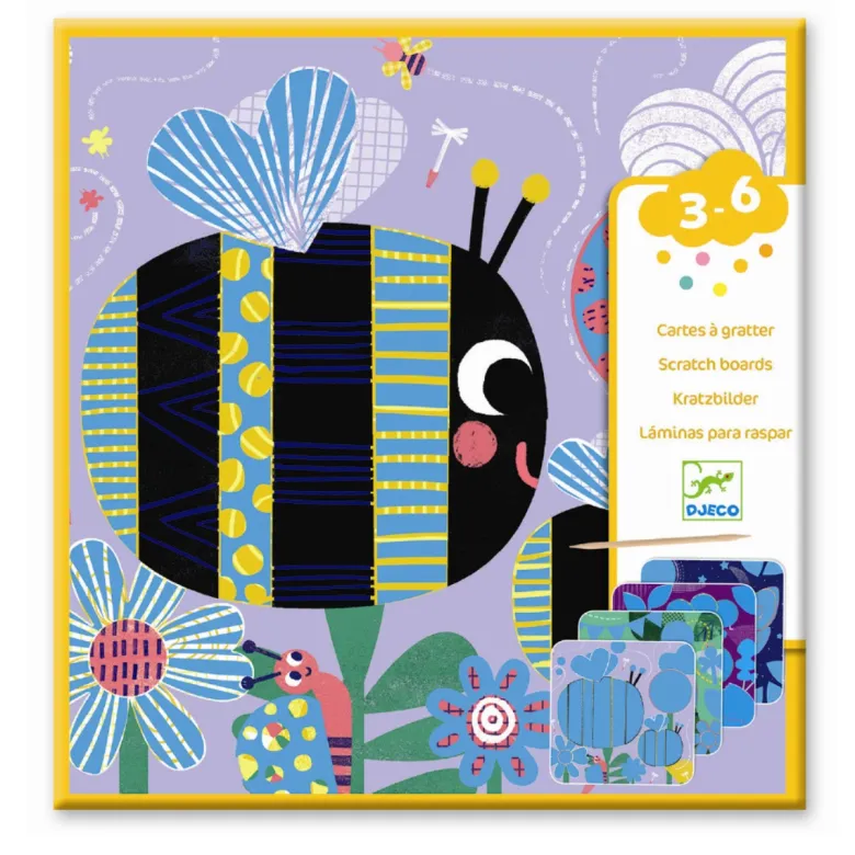 Djeco Scratch Cards for Little Ones, Insects