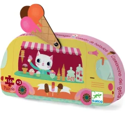 Djeco Silhouette Puzzle – Ice Cream Truck, 16 Pieces