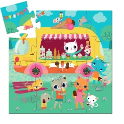 Djeco Silhouette Puzzle – Ice Cream Truck, 16 Pieces