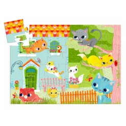 Djeco Silhouette Puzzle, Cat - 24 Pieces