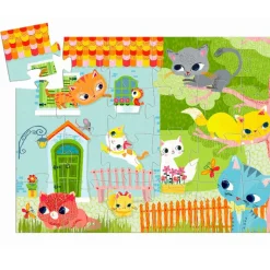 Djeco Silhouette Puzzle, Cat - 24 Pieces