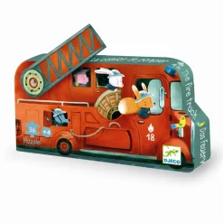 Djeco Silhouette Puzzle, Fire Truck - 16 Pieces