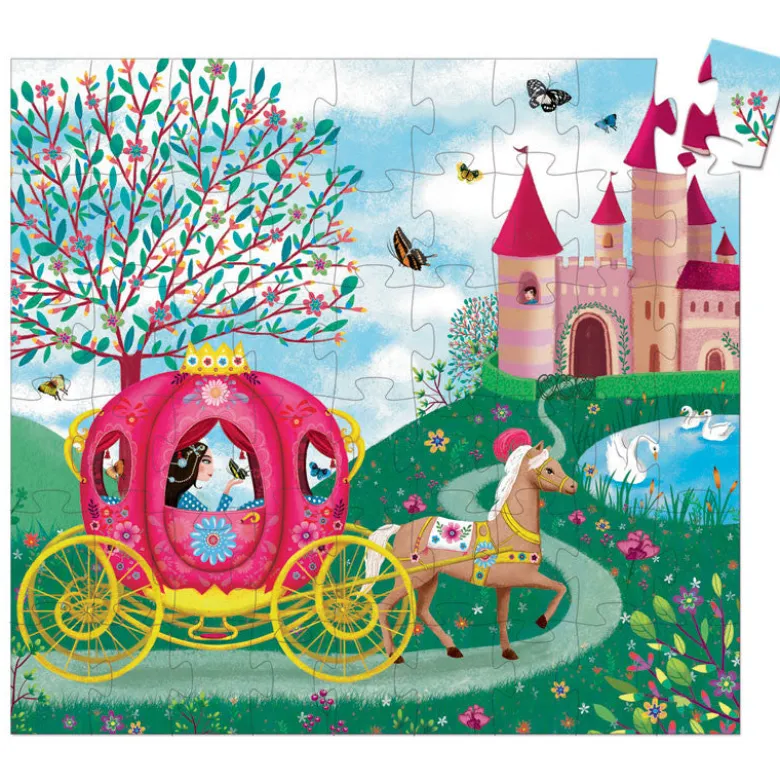 Djeco Silhouette Puzzle, Princess's Carriage - 54 Pieces