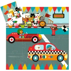 Djeco Silhouette Puzzle, Race Car - 16 Pieces