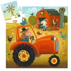 Djeco Silhouette Puzzle, Tractor - 16 Pieces