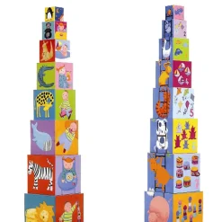 Djeco Stacking Cubes, Stigen
