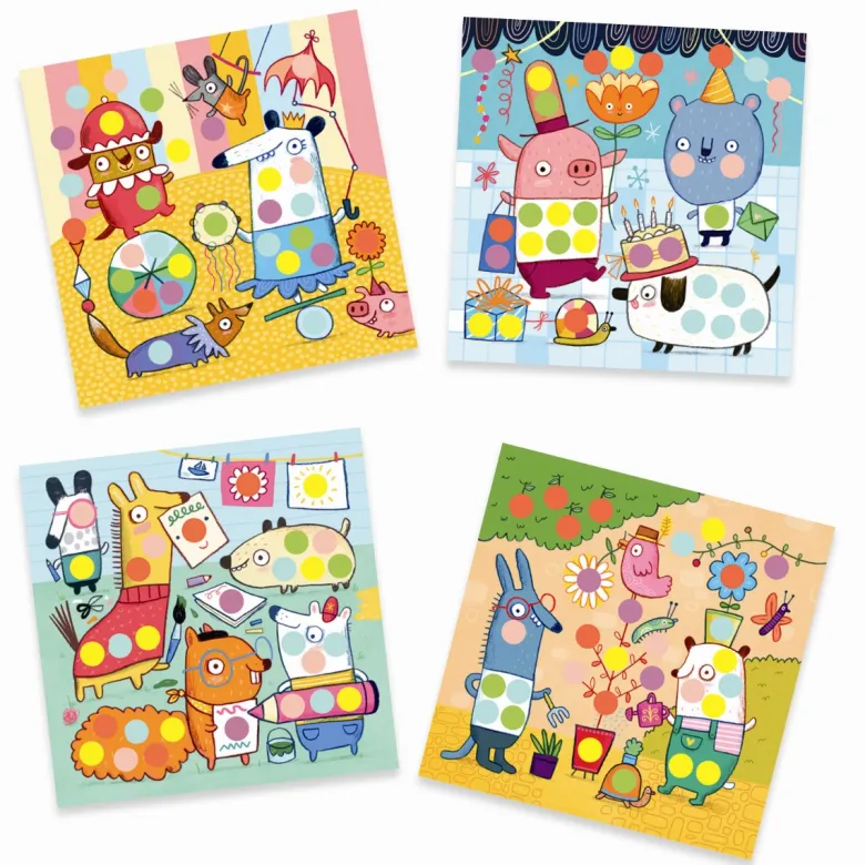 Djeco Stickers, Colored Dots