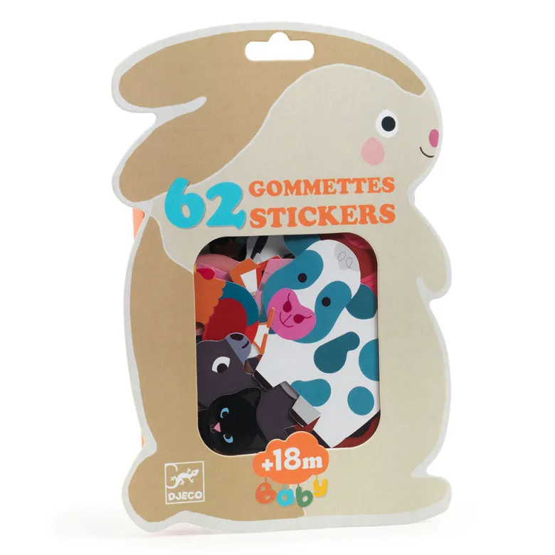 Djeco Stickers, Farm Animals – Set of 62