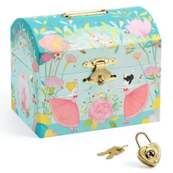 Djeco Treasure Chest Piggy Bank with Ballerina and Lock